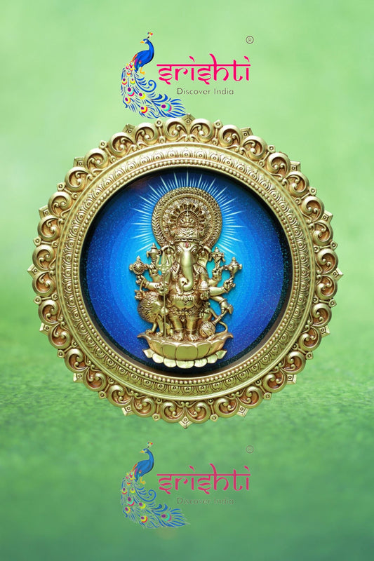 Wall Hanging Kan Drishti Ganesha with Yantra-15 Inches