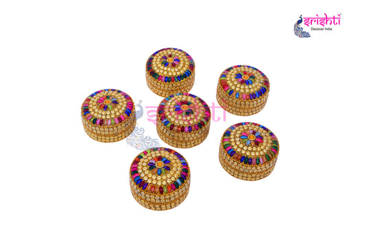Designer Kumkum Container (Pack Of 6)