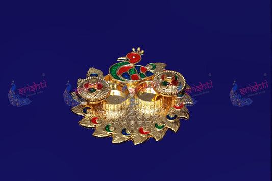 Haldi Kumkum Container Peacock Model- 5 Inches