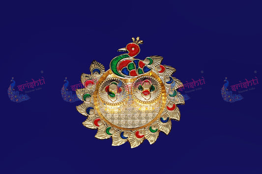 Haldi Kumkum Container Peacock Model- 5 Inches