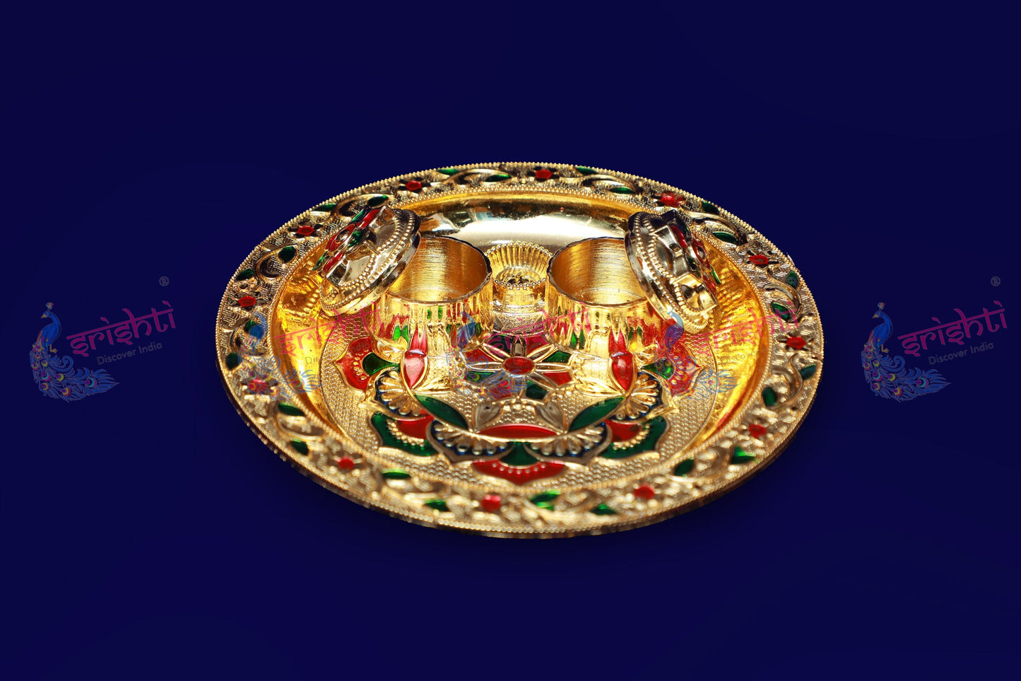 Haldi Kumkum Container Round Model- 6 Inches
