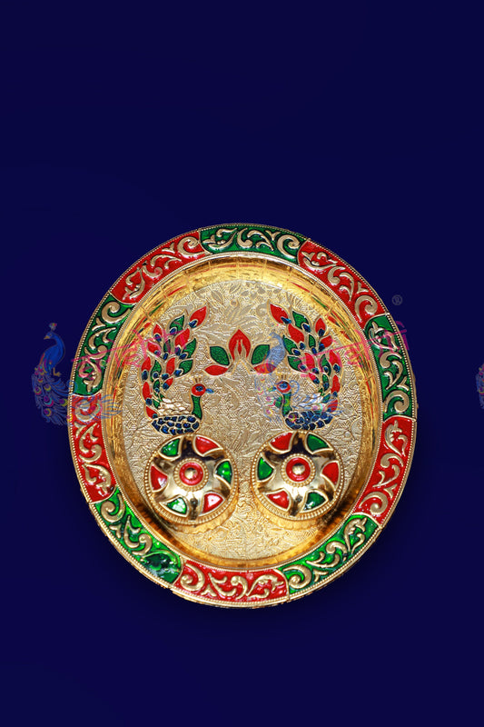 Haldi Kumkum Container Peacock Model- 6 Inches