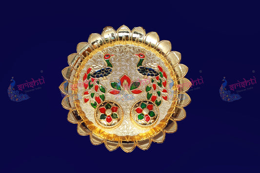 Haldi Kumkum Container Plate- 6 Inches