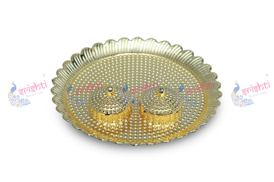 Haldi Kumkum Container Plate- 5.5 Inches