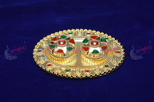 Haldi Kumkum Container Oval Model-4.5 Inches