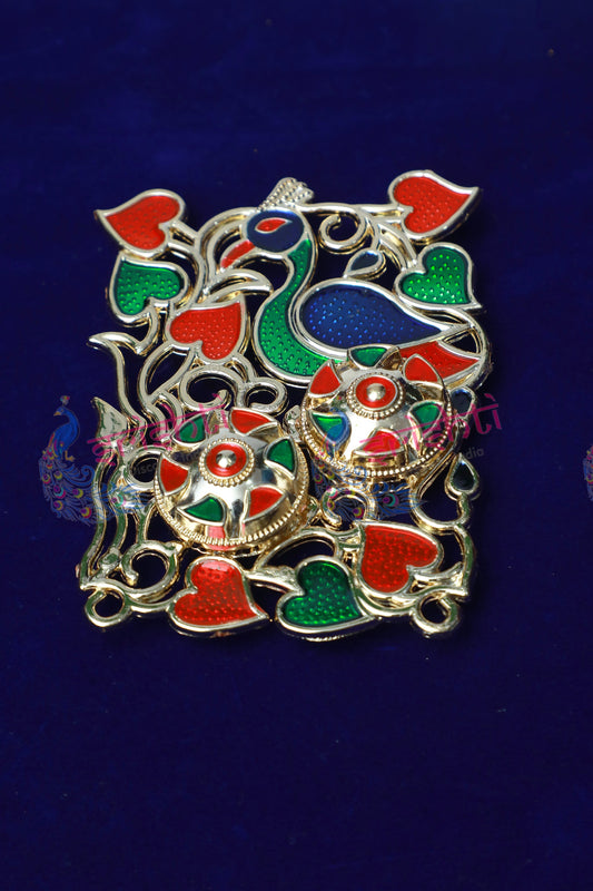 Haldi Kumkum Container Peacock Model- 3.5 Inches