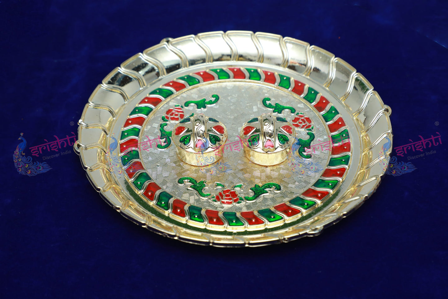 Haldi Kumkum Container Plate-7.5 Inches