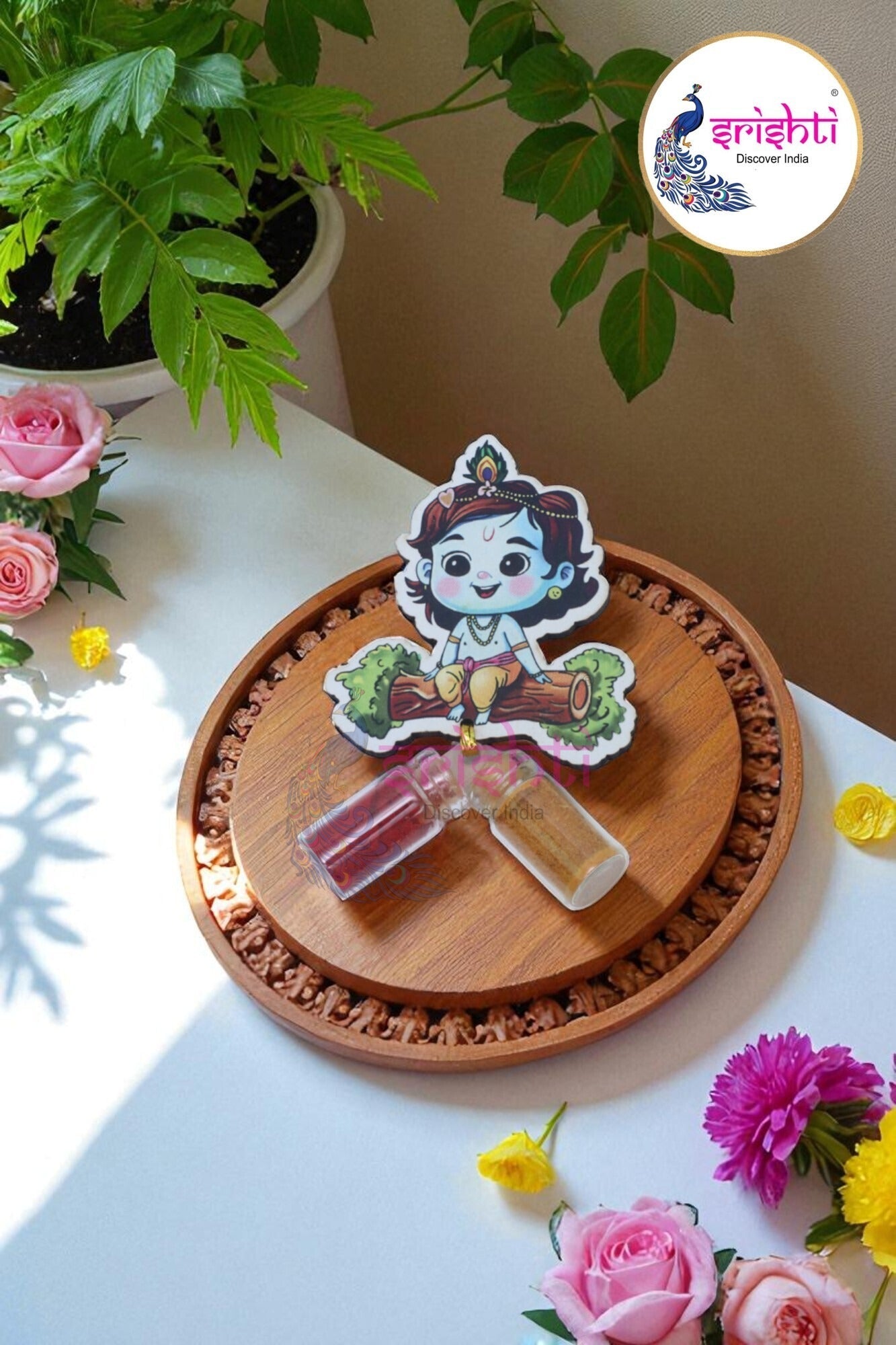 Krishna with Haldi Kumkum-3 Inches-M01