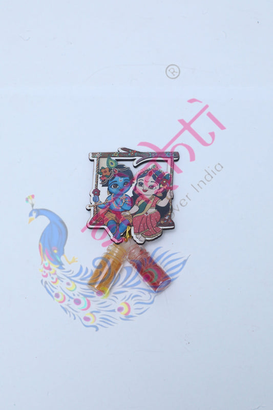 Radha Krishna with Haldi Kumkum-3 Inches