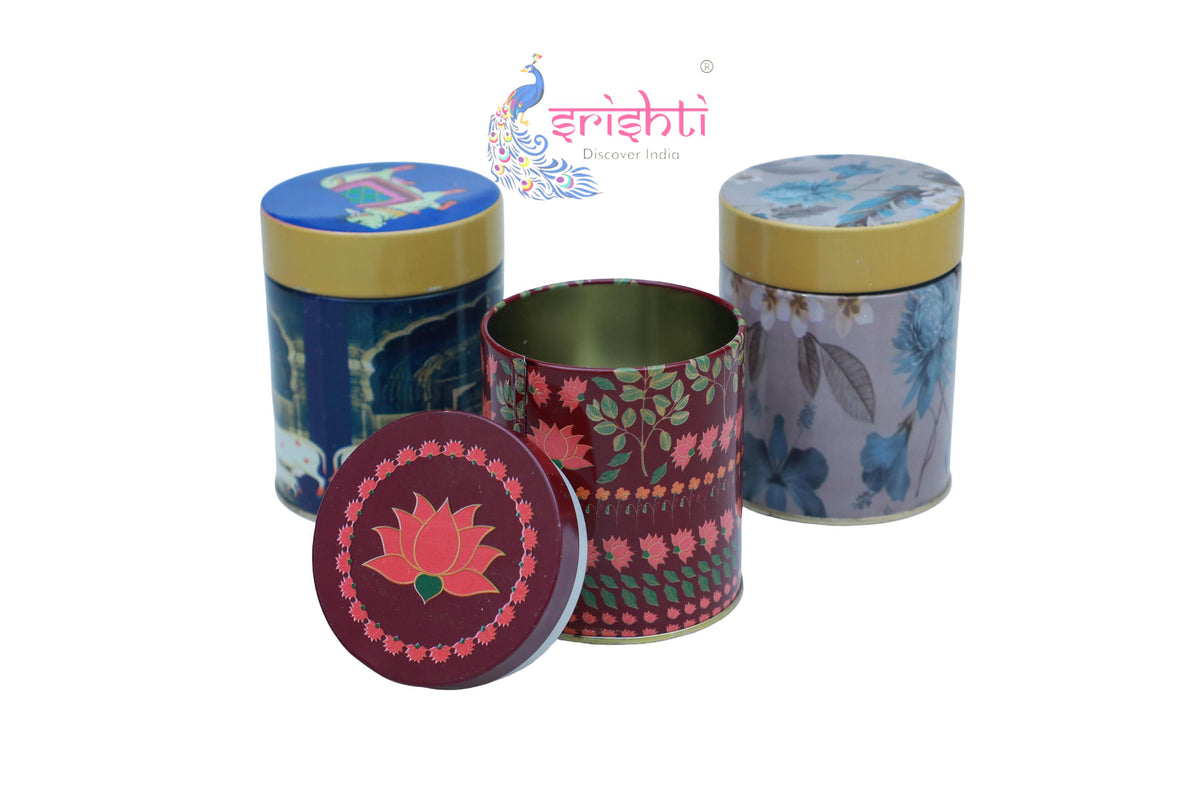 Assorted Design Steel Return Gift Box-3.75 Inches