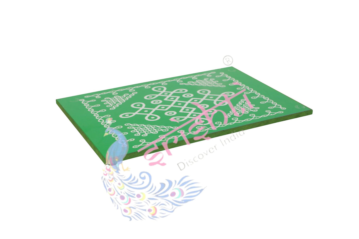 Rangoli Wooden Plank(Green) 12 Inches