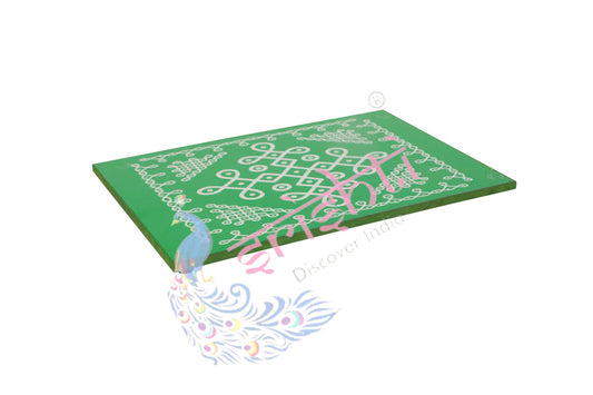 Rangoli Wooden Plank(Green) 12 Inches
