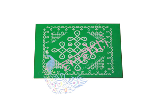 Rangoli Wooden Plank(Green) 12 Inches