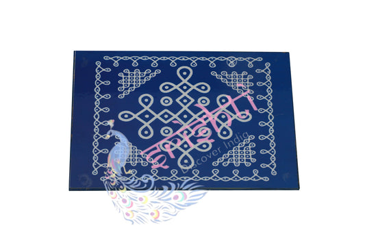 Rangoli Wooden Plank(Blue) 12 Inches