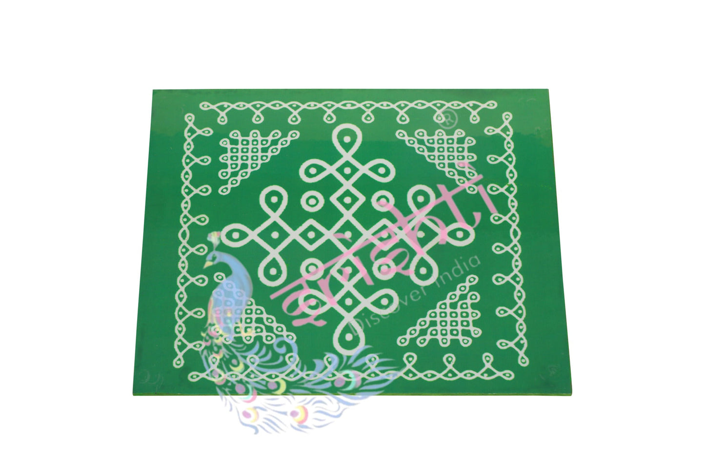 Rangoli Wooden Plank(Green) 15 Inches