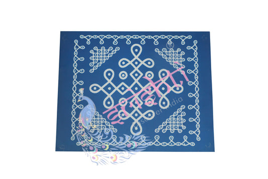 Rangoli Wooden Plank(Blue)