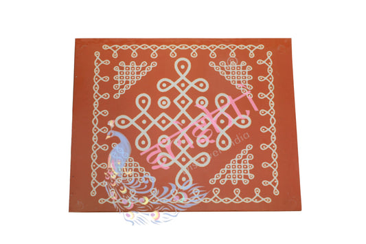 Rangoli Wooden Plank(Orange)