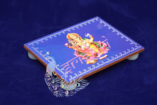 Wooden Plank(Ganesha)-Blue 6 Inches