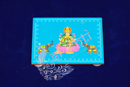 Wooden Plank(Gajalakshmi)-Sky Blue 6 Inches