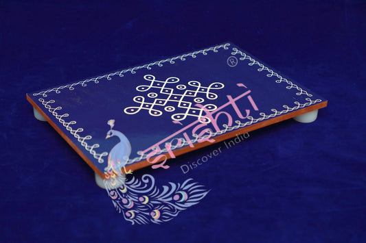 Rangoli Wooden Plank-Oxford Blue 8 Inches
