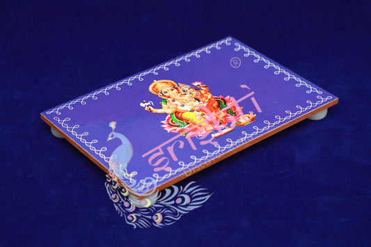 Wooden Plank/Chowki(Ganesha) -Blue