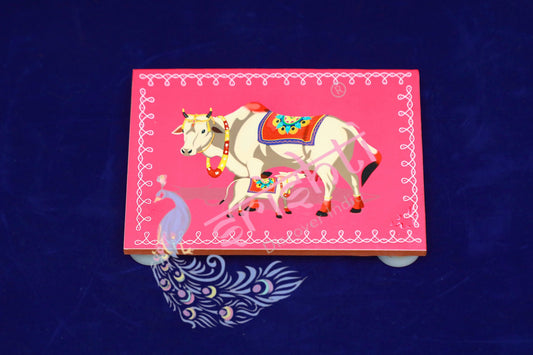 Wooden Plank(Cow and Calf)-Pink 8 Inches