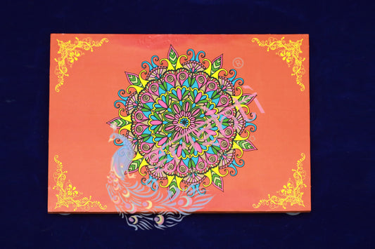 Rangoli Wooden Plank/Chowki-Red