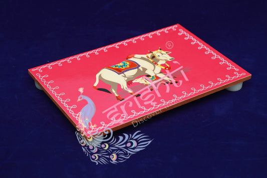 Wooden Plank(Cow and Calf)-Pink