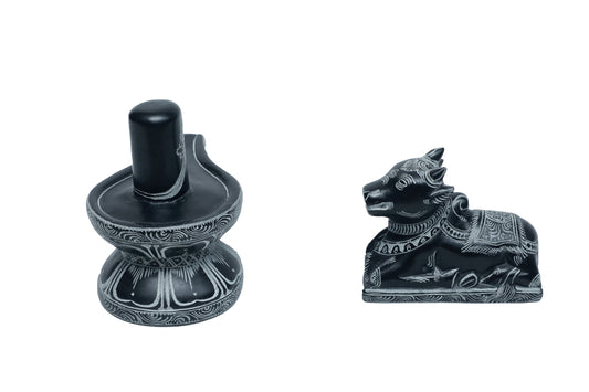 Granite Stone Nandhi ling Set- 3.5 Inches