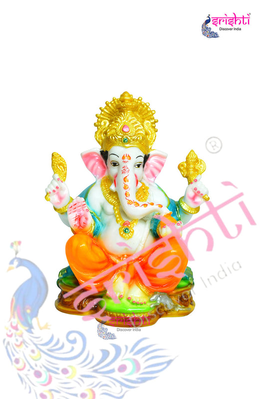 Marble Ganesha-7 Inches-M03