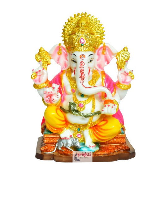 Marble Ganesha-6.5 Inches-M01