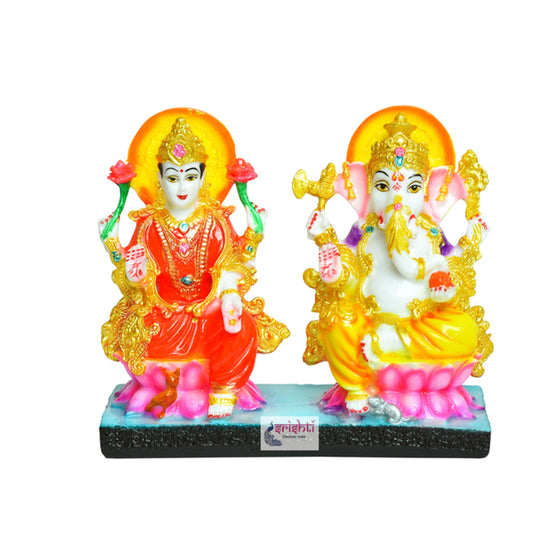 Marble Lakshmi Ganesha Set-5.5 Inches