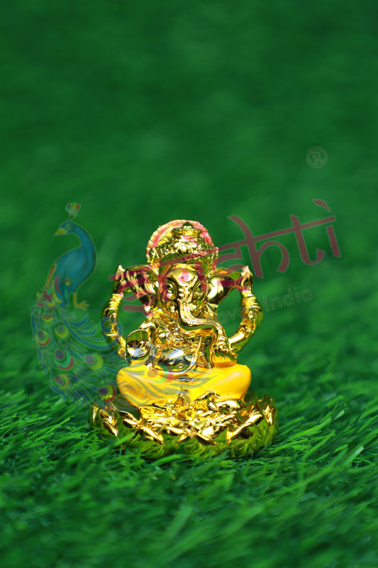 Lotus Ganesha(Gold Color)-2 Inches