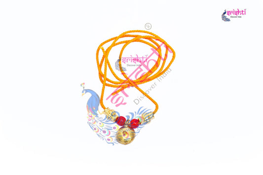 Goddess Lakshmi Thali/Mangal Sutra with Thread and Red Beads-M03