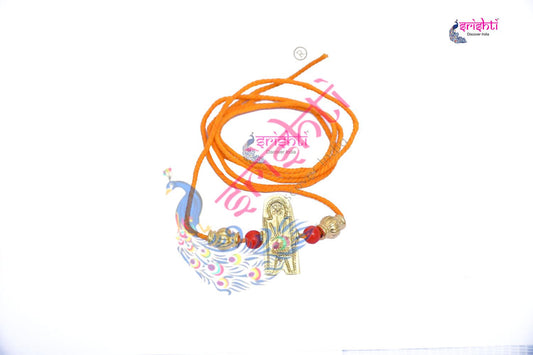 Goddess Lakshmi Thali/Mangal Sutra with Thread and Red Beads-M01