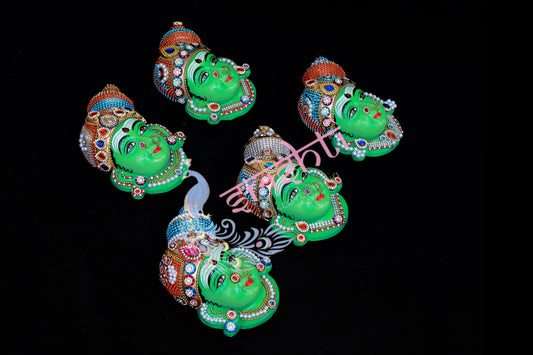 Meenakshi Amman Face with Stone Work-M02-7 Inches