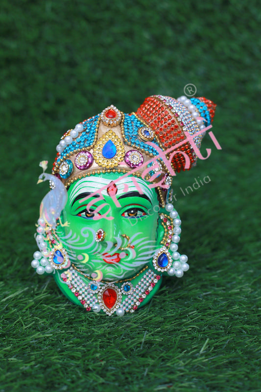 Meenakshi Amman Face with Stone Work-M02-7 Inches