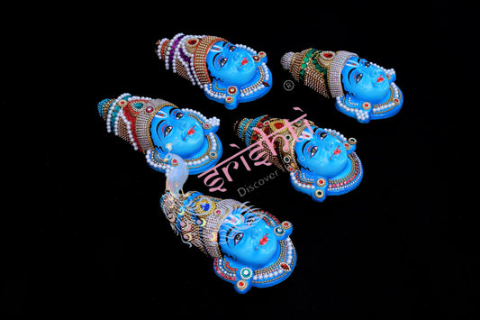 Perumal Face with Stone Work(Vadakalai Namam)-7.5 Inches -M01