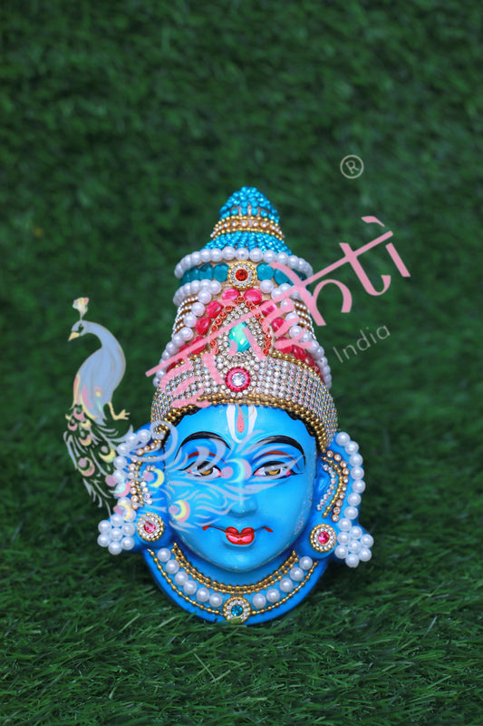 Perumal Face with Stone Work(Vadakalai Namam)-7.5 Inches -M01