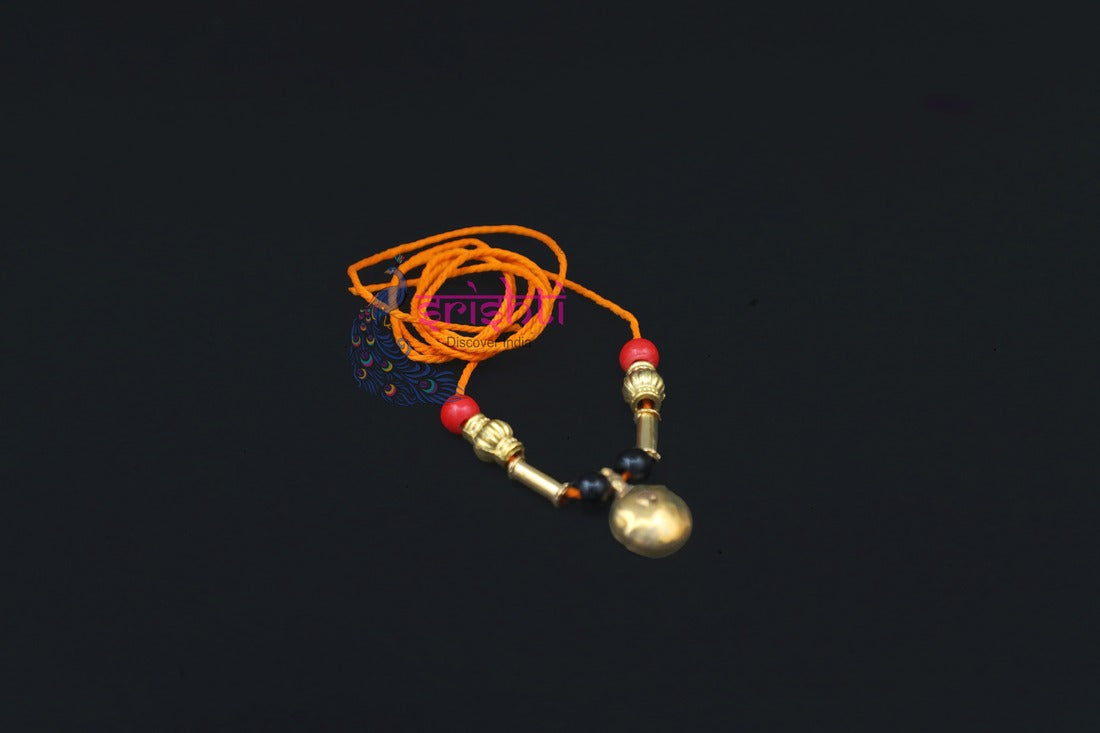 Goddess Lakshmi Thali/Mangal Sutra with Thread and Red,Black Beads