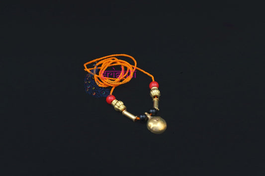 Goddess Lakshmi Thali/Mangal Sutra with Thread and Red,Black Beads
