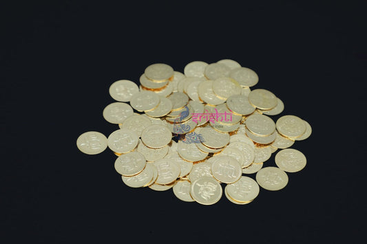 Brass Gajalakshmi Coin with Lotus(Pack Of 108)