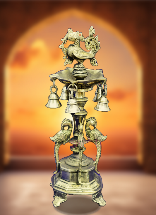 Brass Annam Diya with Bell