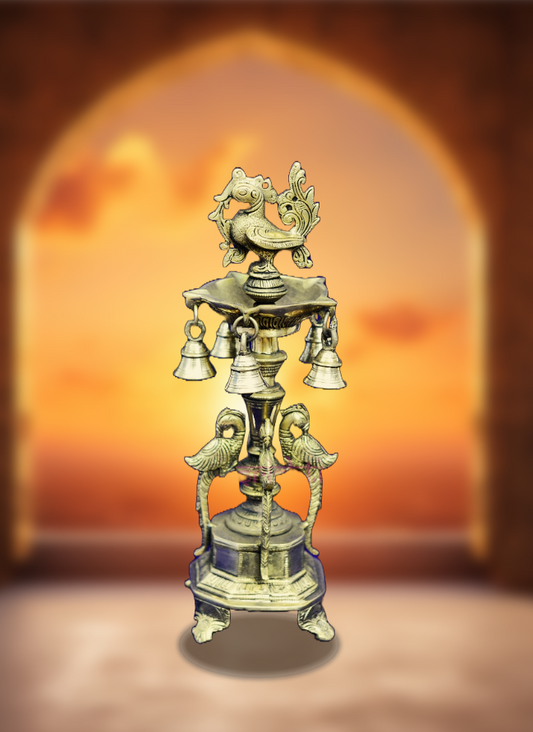 Brass Annam Diya with Bell