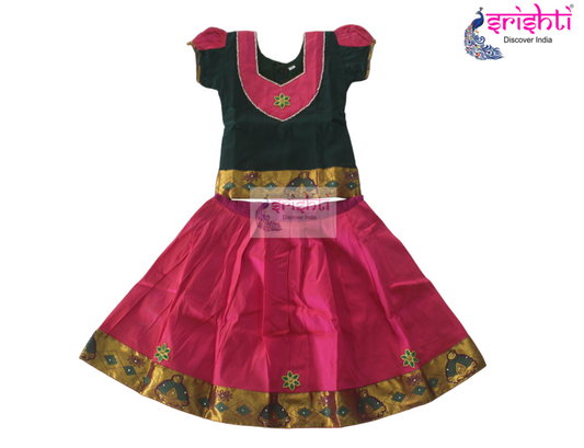 Kids Silk Skirt with Top - Pattu Pavadai (00-02 Yrs)