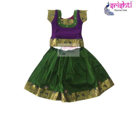 Kids Silk Skirt with Top - Pattu Pavadai (00-02 Yrs)