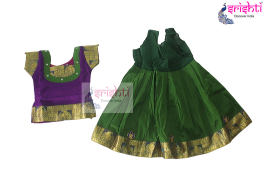Kids Silk Skirt with Top - Pattu Pavadai (00-02 Yrs)