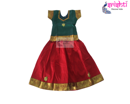 Kids Silk Skirt with Top - Pattu Pavadai (04-06 Yrs)