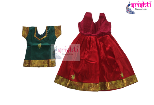 Kids Silk Skirt with Top - Pattu Pavadai (04-06 Yrs)