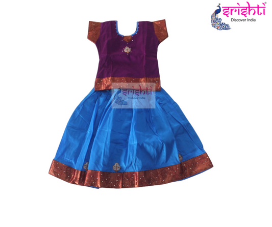Kids Silk Skirt with Top - Pattu Pavadai (04-06 Yrs)